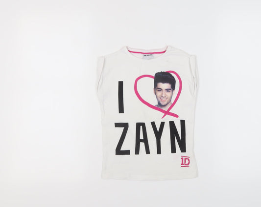 One Direction Girls White Graphic T-Shirt 6-7 Years