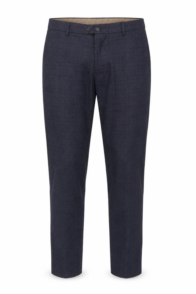 Next Men's Grey Check Formal Trousers, Size 34