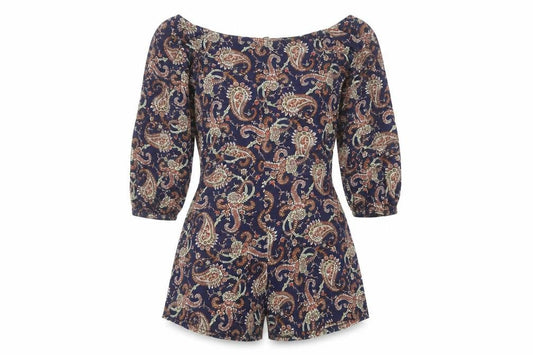 Boohoo Women's Multicoloured Paisley Playsuit, Size 12