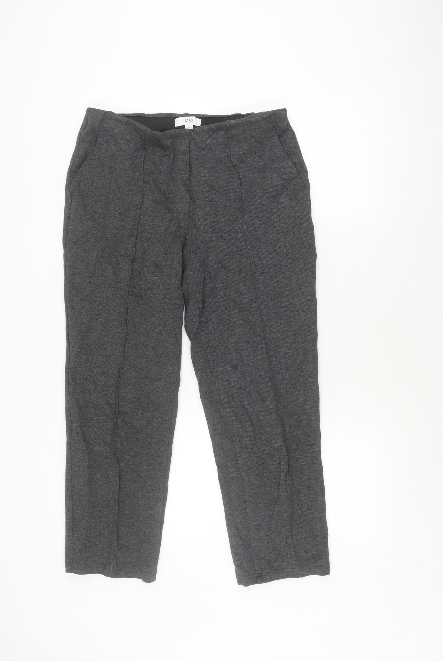 Marks and Spencer Grey Women's Trousers Size 12