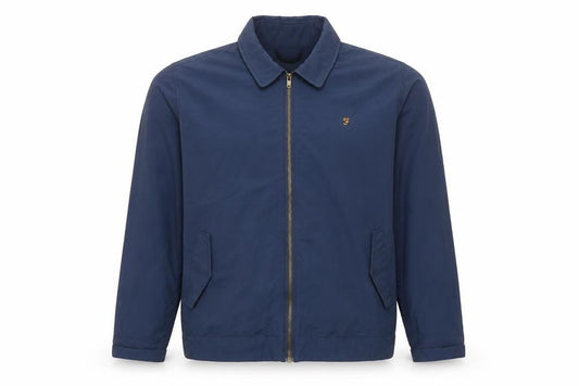 Farah Men's Blue Basic Jacket L Casual Mid-Length Zip