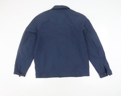 Farah Men's Blue Basic Jacket L Casual Mid-Length Zip