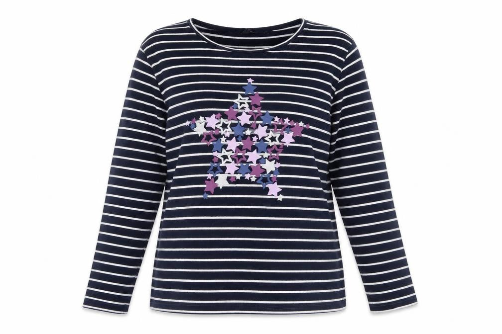 Isle Essentials Women's Blue Striped Pullover Jumper M
