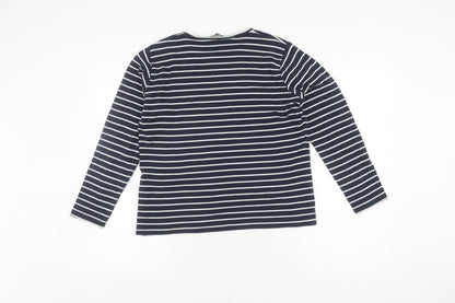 Isle Essentials Women's Blue Striped Pullover Jumper M