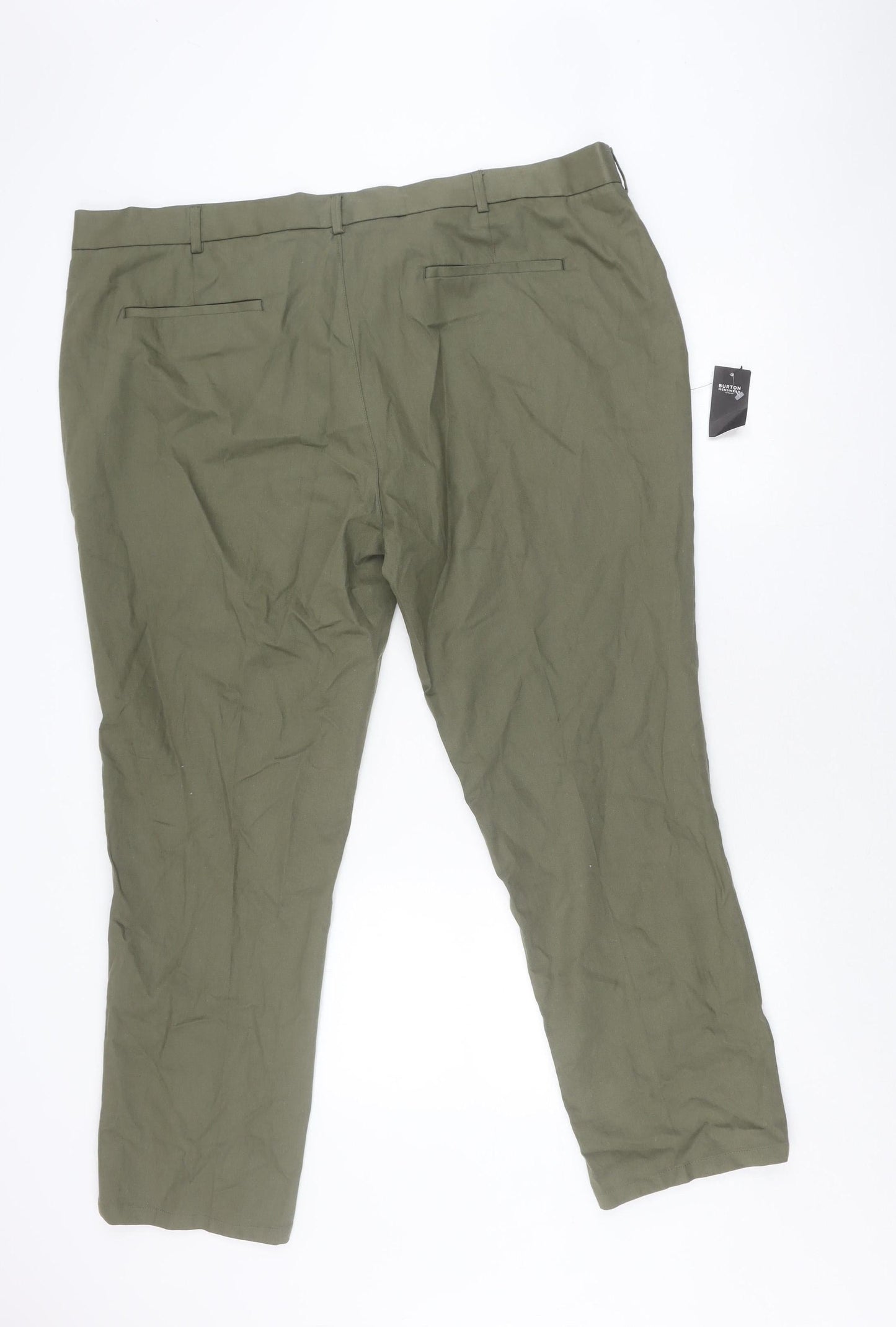 Burton Menswear Green Cotton Chino Trousers 48R