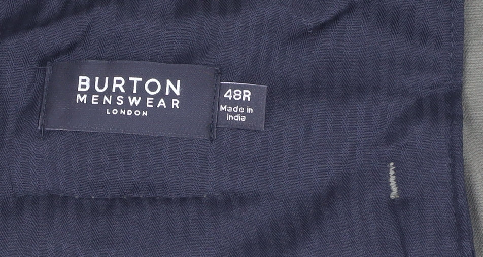 Burton Menswear Green Cotton Chino Trousers 48R