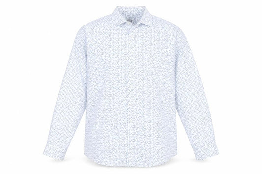Van Heusen Men's XL White Geometric Long Sleeve Shirt