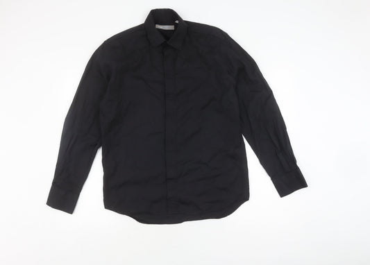 Lineadirection Men's Black Long Sleeve Casual Shirt M