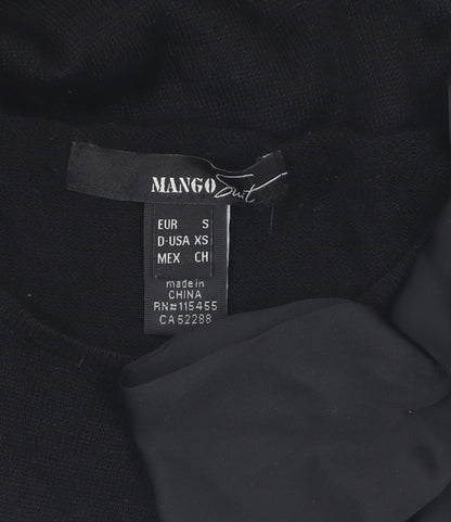 Mango Women's Black Sleeveless Top with Bow Accent
