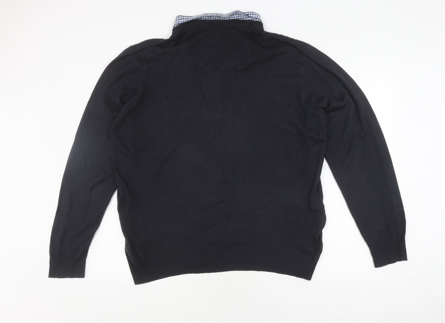 Pierre Cardin Men's Black V-Neck Pullover Jumper 2XL