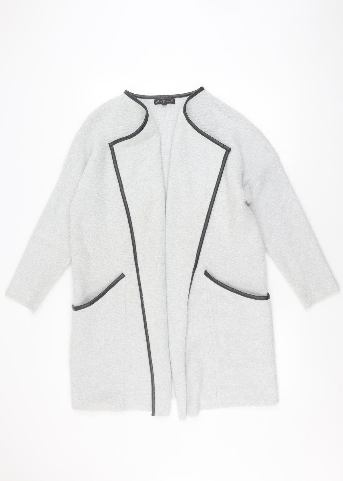 Mudflower Womens Grey Coatigan, M/L, Casual Mid-Length