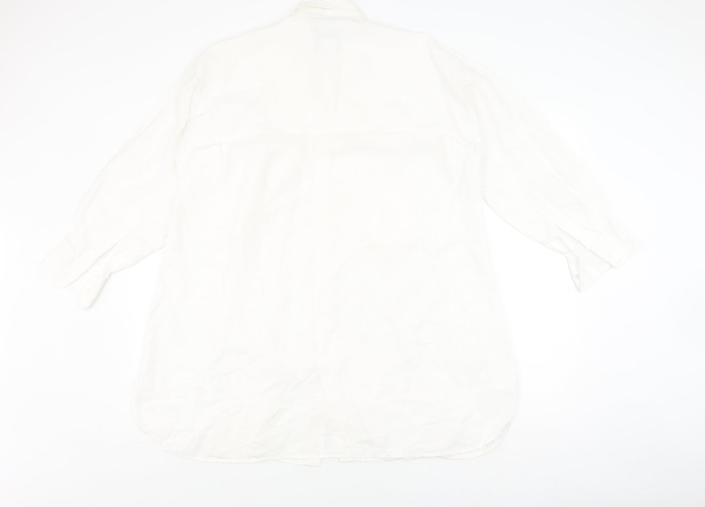 Warehouse Men's White Linen Long Sleeve Shirt L