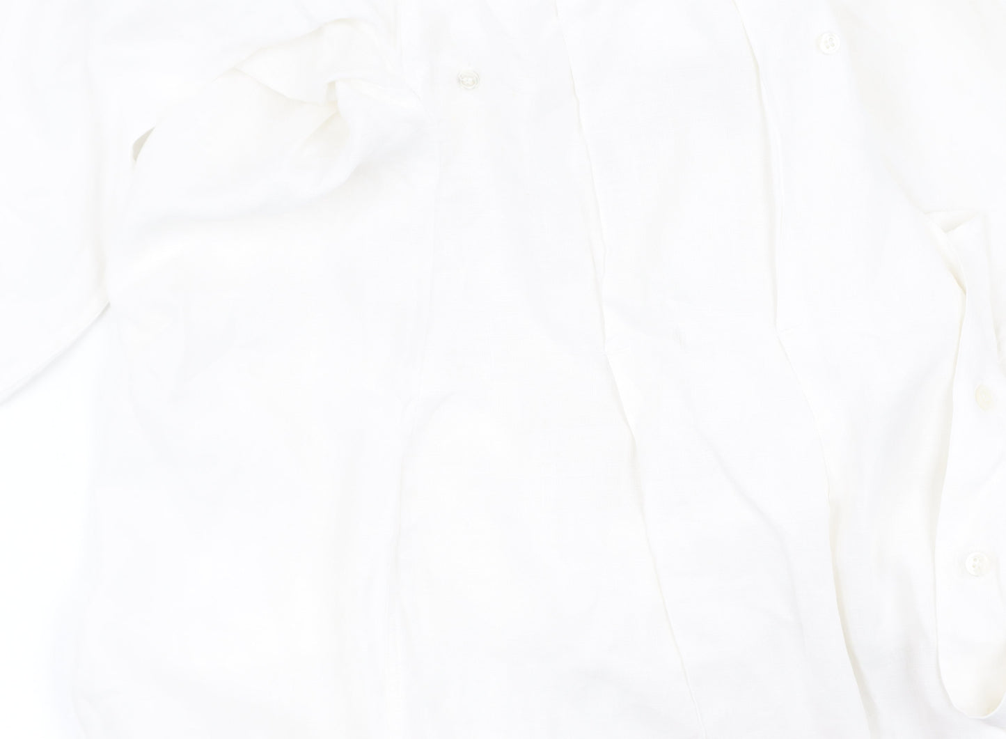 Warehouse Men's White Linen Long Sleeve Shirt L