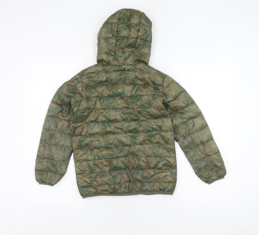 Bossini Boys Green Puffer Jacket 8-9 Years Full Zip