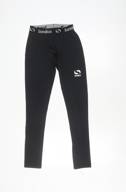 Additional front view of Sondico boys’ black compression leggings 13 years