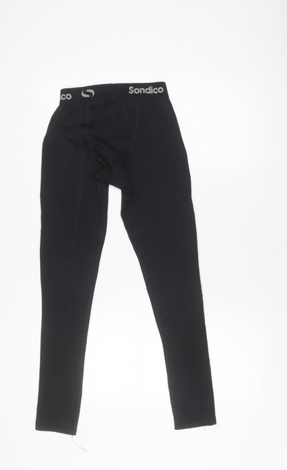 Back view of Sondico boys’ black compression leggings 13 years