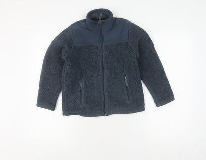 Additional front view of 32 Degrees boys’' blue fleece jacket, full zip, size 7-8, winter warm