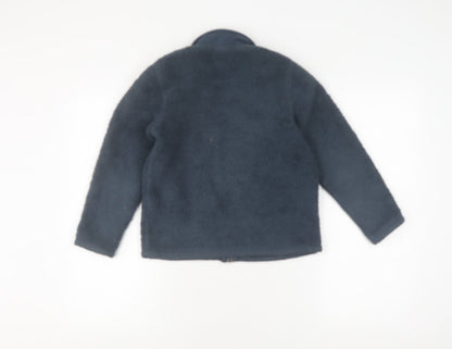 Back view of 32 Degrees boys’' blue fleece jacket, full zip, size 7-8, winter warm