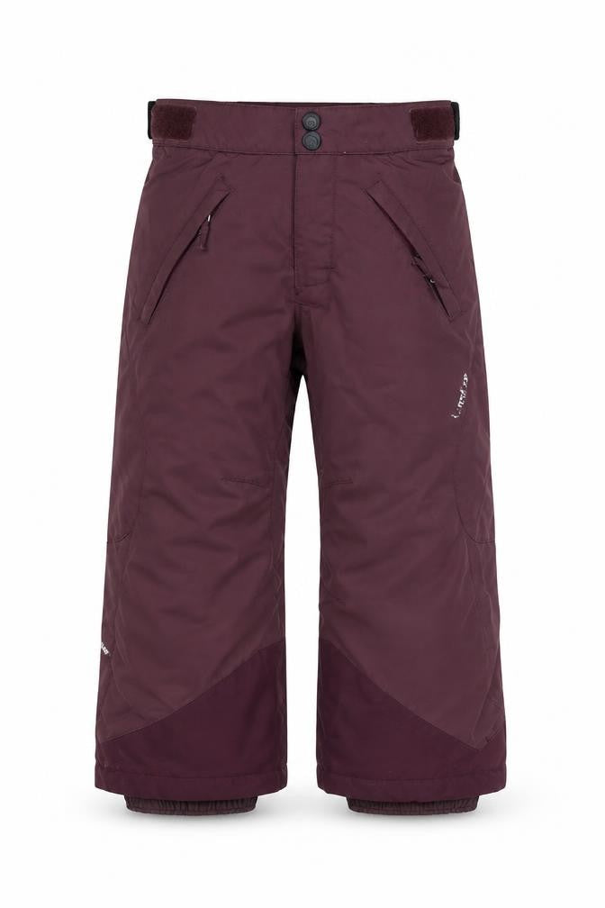 Front view of Decathlon girls’ purple snow pants 2-3 years waterproof skiing