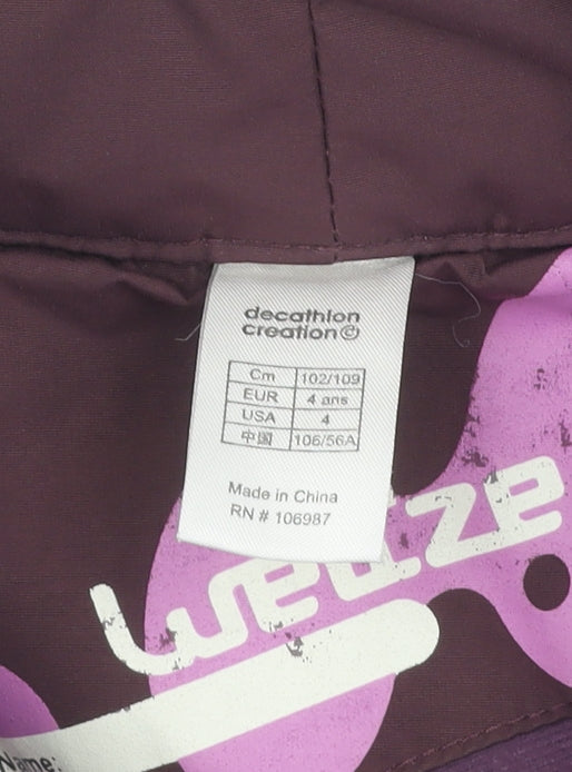 Additional view of Decathlon girls’ purple snow pants 2-3 years waterproof skiing