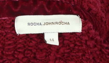 RJR.John Rocha Women's Red Collared Jacket Size 14