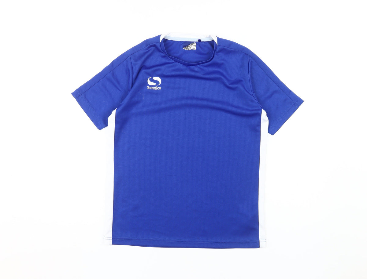 Additional front view of Sondico boys’ blue football t-shirt age 13 years