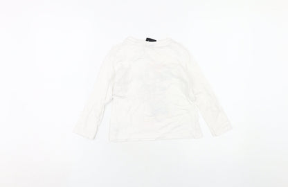Back view of Disney girls’ white minnie mouse long sleeve t-shirt 5-6 years