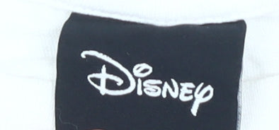 Close-up detail of Disney girls’ white minnie mouse long sleeve t-shirt 5-6 years