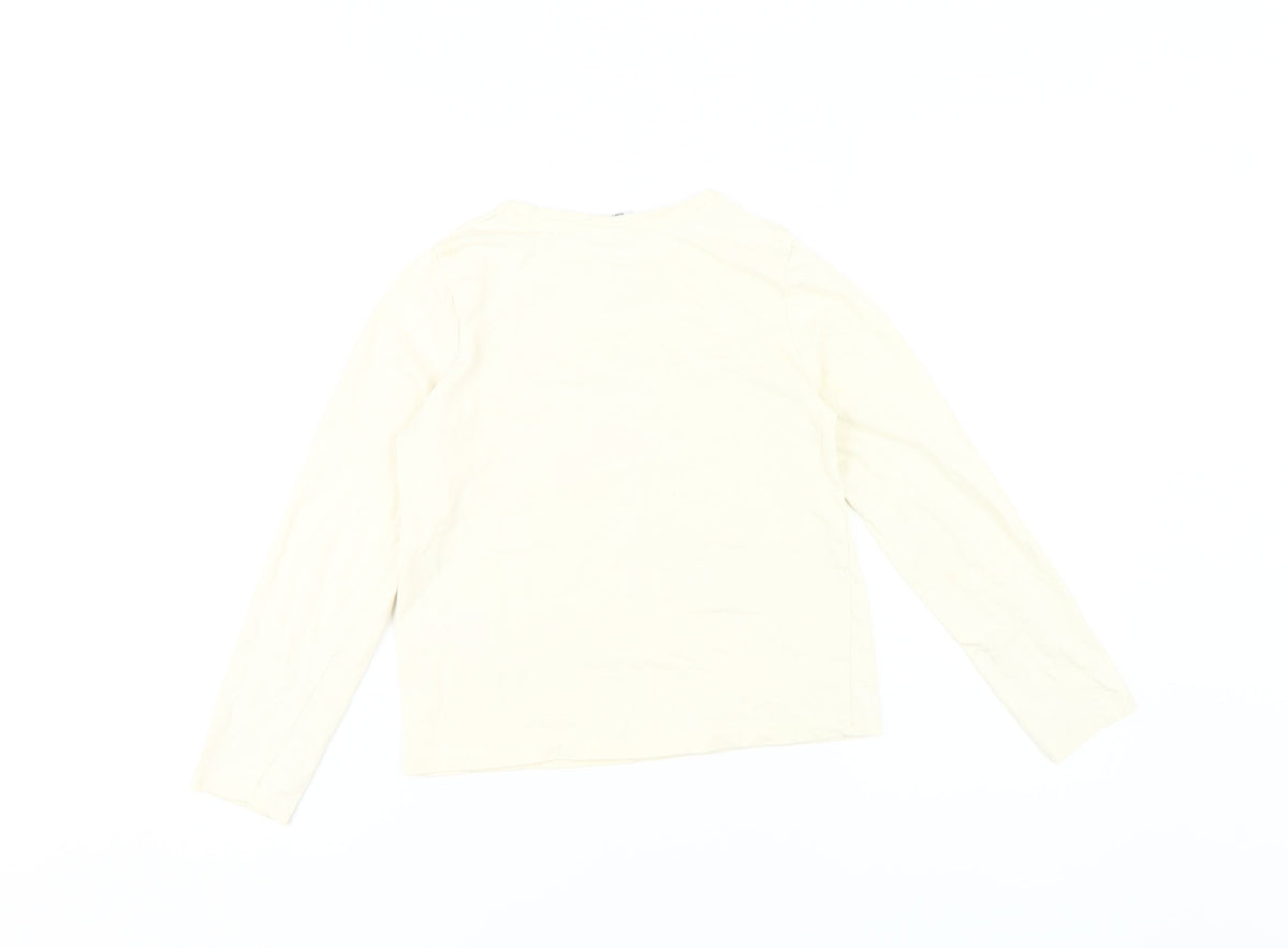 Disney Girls White Mickey Mouse Long Sleeve T-Shirt 9-10 Years