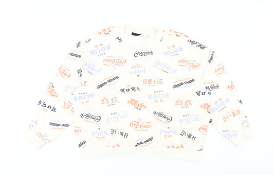 Coca-Cola Unisex White Sweatshirt 2XL Casual Pullover