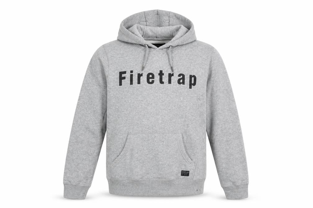 Firetrap Men's Grey Pullover Hoodie, Size S