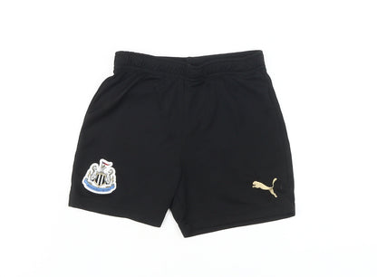 Additional front view of Puma boys’ black athletic shorts, size 5-6, years