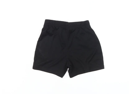 Back view of Puma boys’ black athletic shorts, size 5-6, years