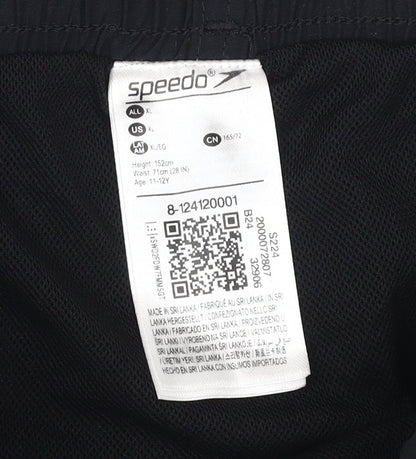 Close-up detail of Speedo boys’ black swim shorts xl 11-12 years