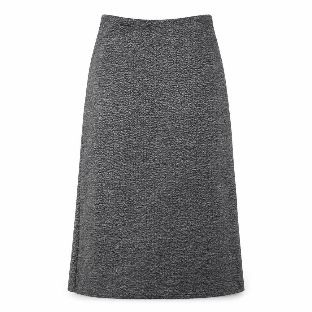 Amaranto Women's Grey Herringbone Skirt Size 14