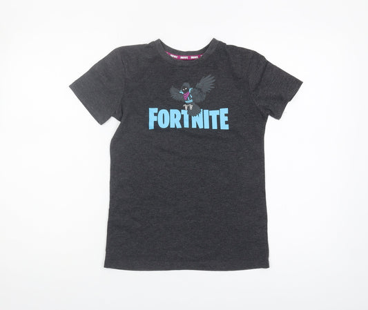 George Boys Black Fortnite T-Shirt, Size S, Casual Graphic Tee