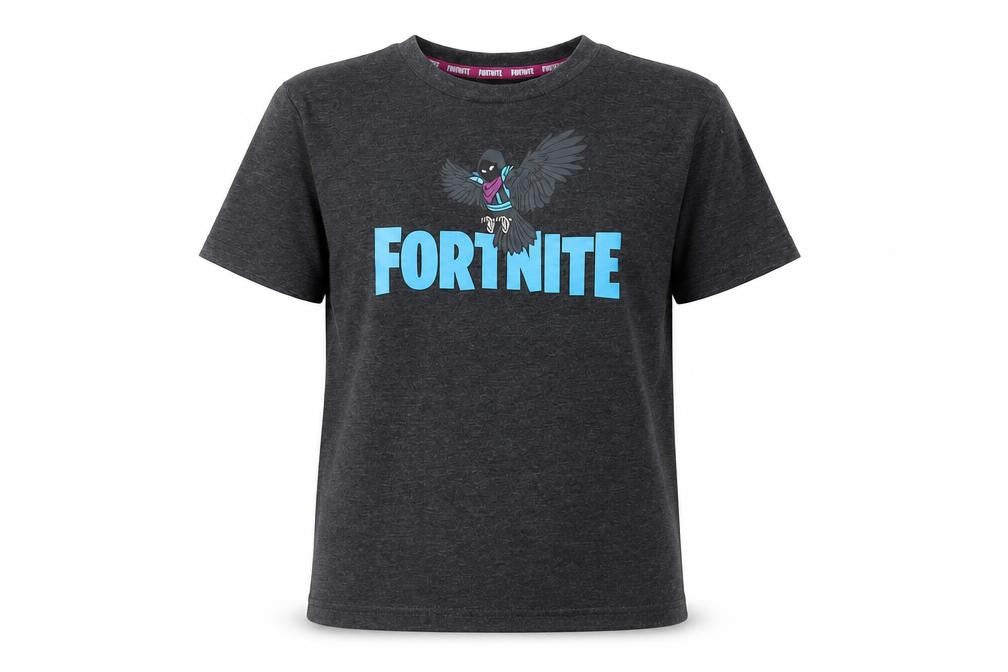 George Boys Black Fortnite T-Shirt, Size S, Casual Graphic Tee