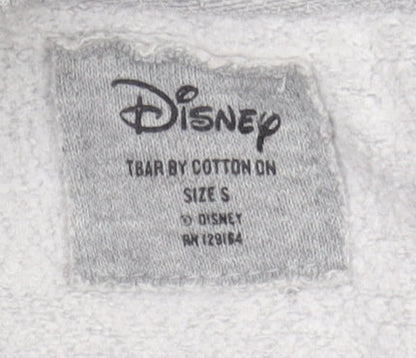 Preloved Disney Unisex Grey Pullover Sweatshirt Size S - Detail