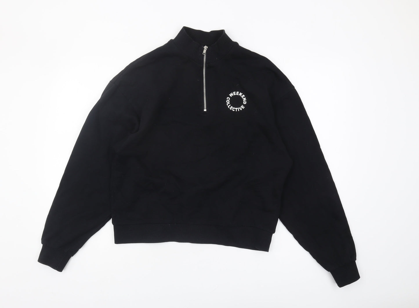 ASOS DESIGN Women's Black 1/4 Zip Sweatshirt Size 8