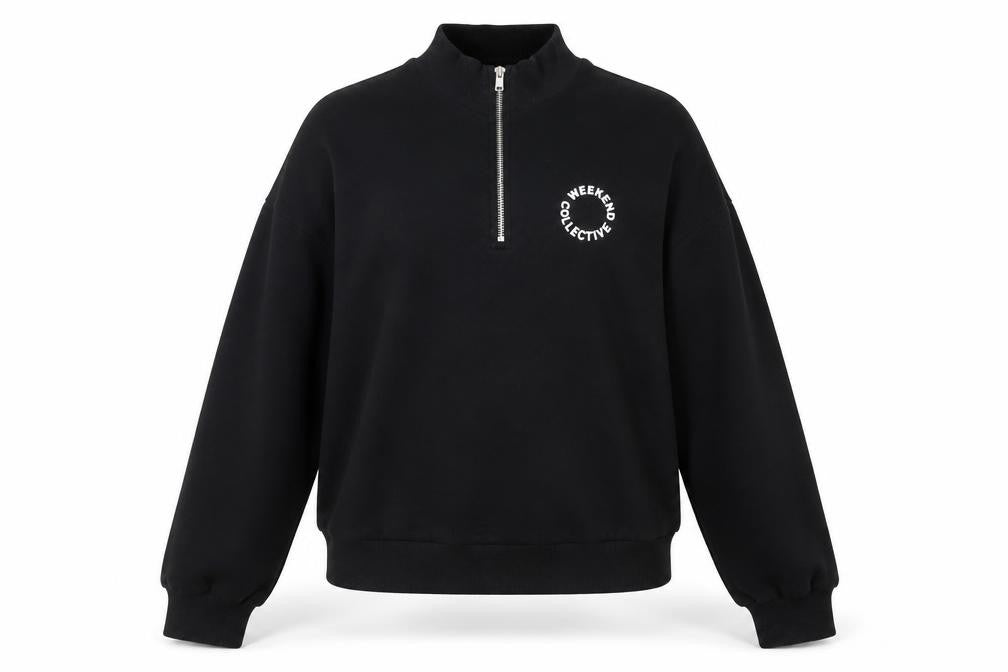 ASOS DESIGN Women's Black 1/4 Zip Sweatshirt Size 8