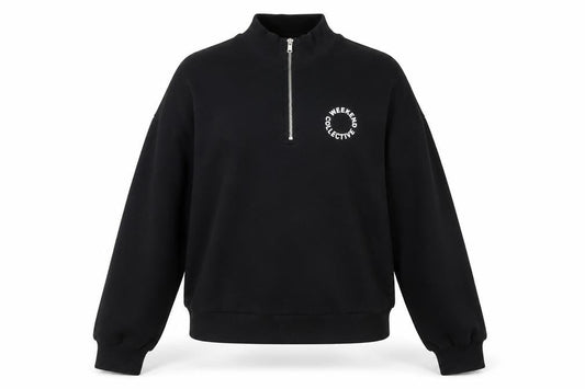 ASOS DESIGN Women's Black 1/4 Zip Sweatshirt Size 8