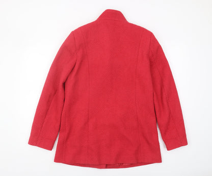 Back view of Marks & Spencer Red Wool Blend Button Coat, size 10