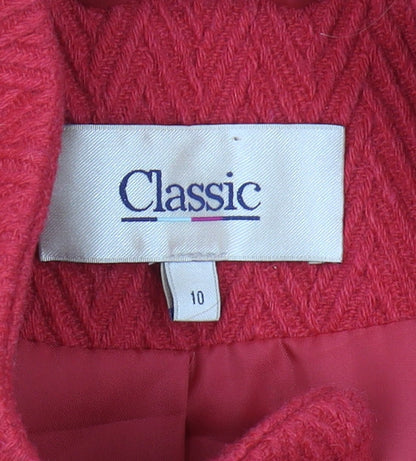 Close-up detail of Marks & Spencer Red Wool Blend Button Coat, size 10