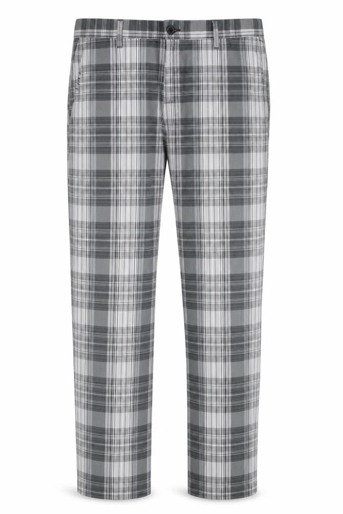 Slazenger Men’s Grey Plaid Trousers 36W Casual