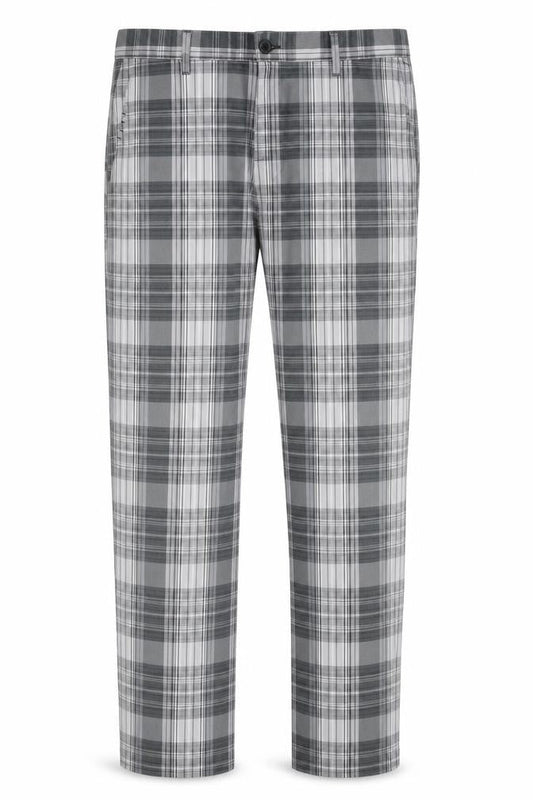 Slazenger Men’s Grey Plaid Trousers 36W Casual