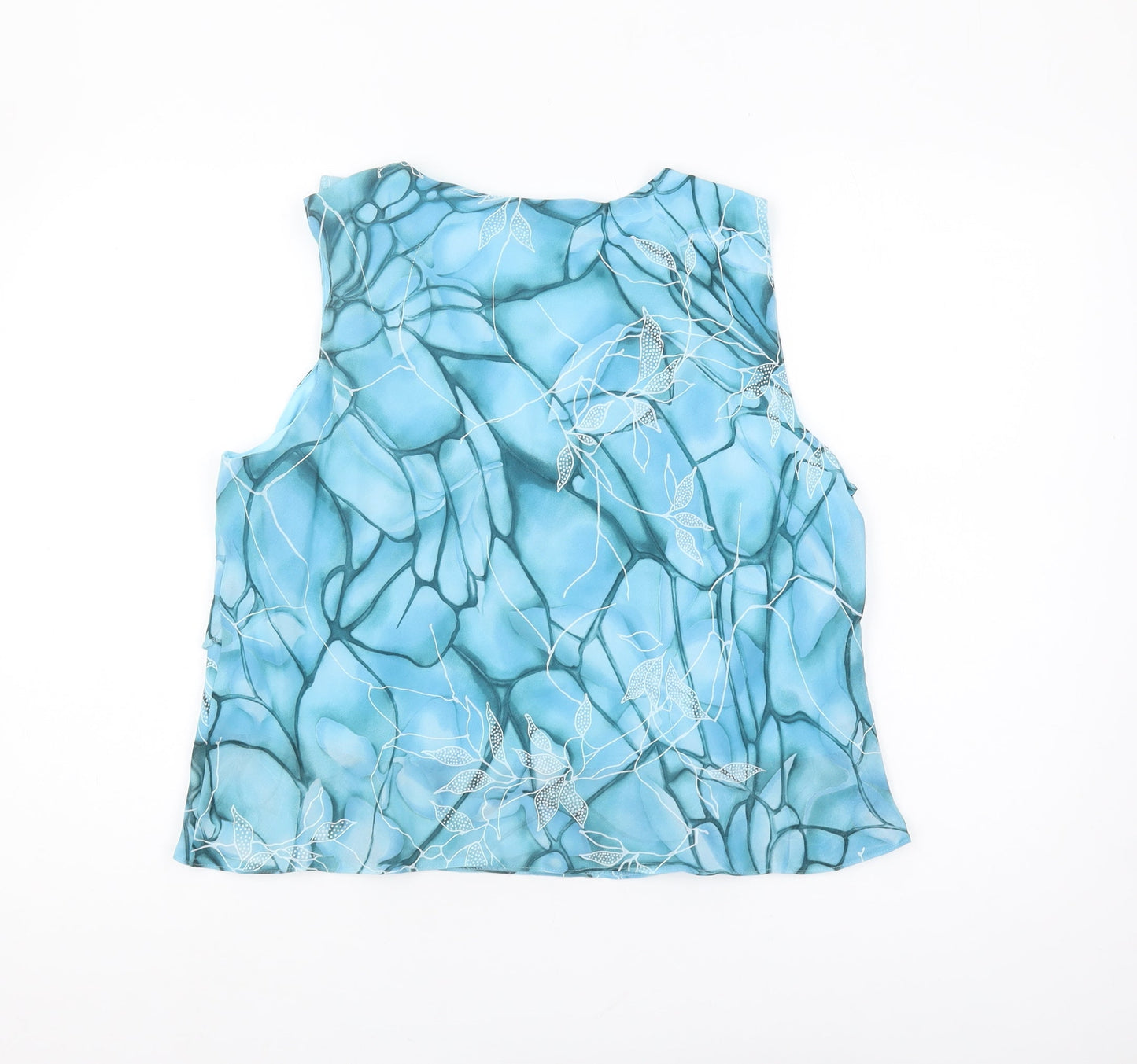 Klass Women's Blue V-Neck Floral Tank Petite Size 18