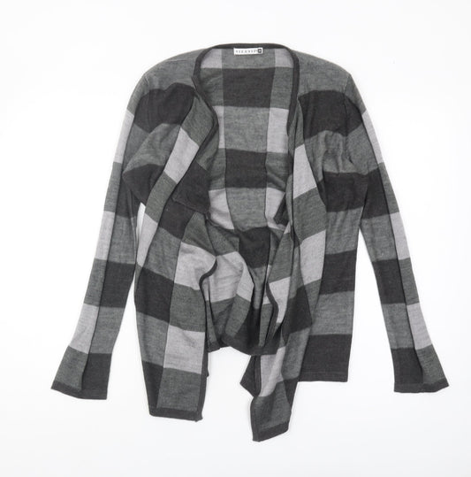 VIZ-A-VIZ Women's Grey Check Cardigan Size 14