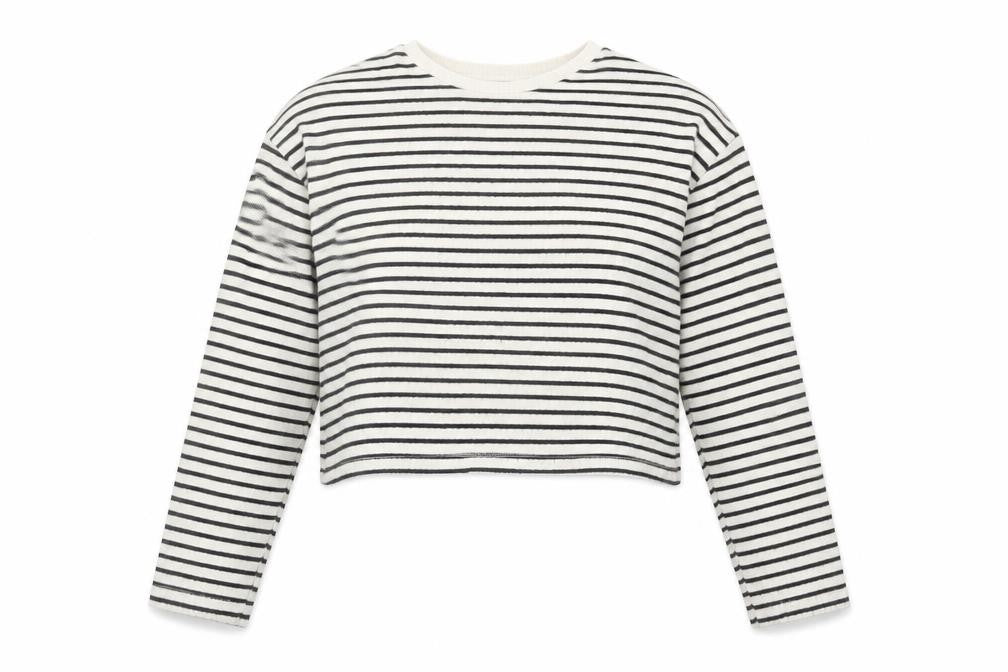 Stradivarius Women's White Striped Pullover Jumper S