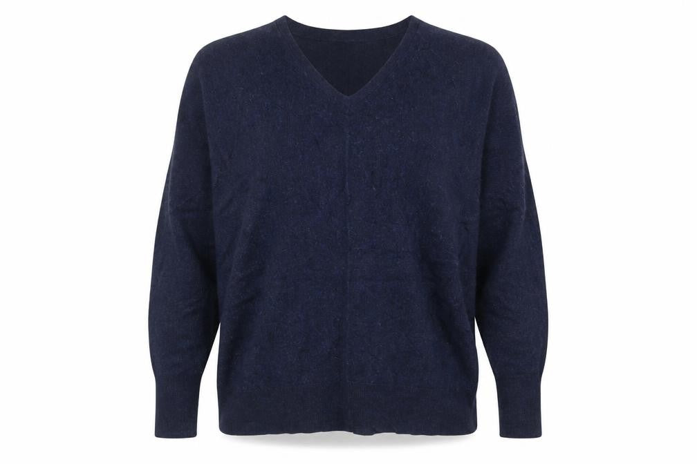 Hush Women's Blue V-Neck Jumper S