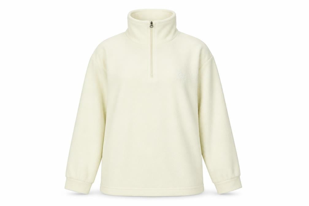 Brekka Ivory 1/4 Zip Fleece Sweatshirt XL